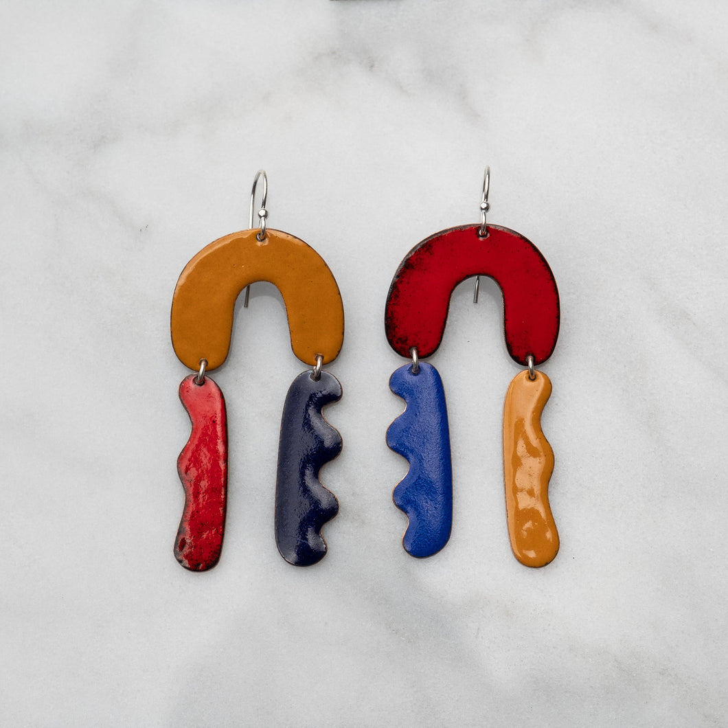 Enamel abstract earrings 7