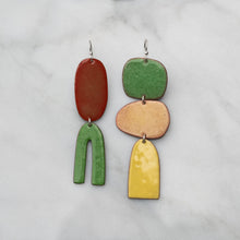 Load image into Gallery viewer, Enamel abstract earrings 1
