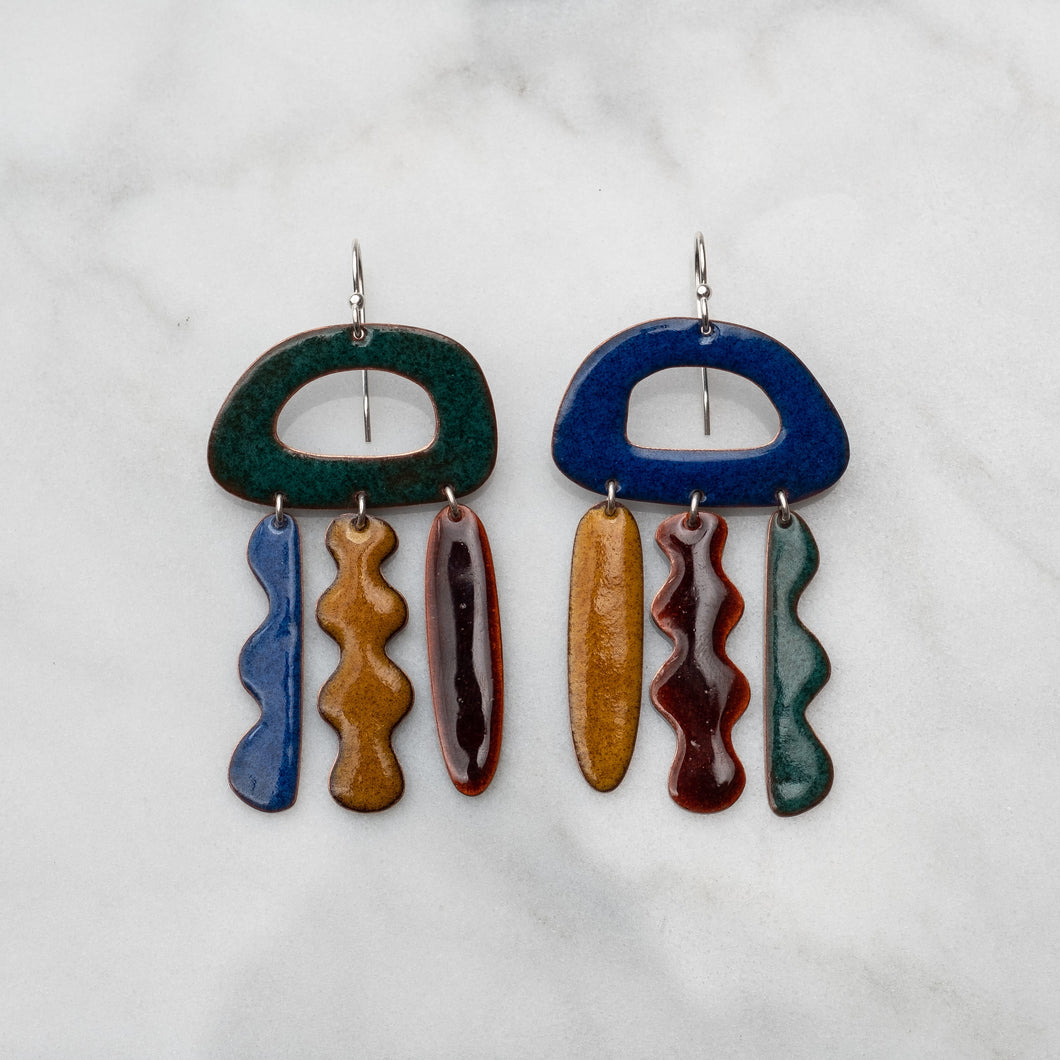 Enamel abstract earrings 6