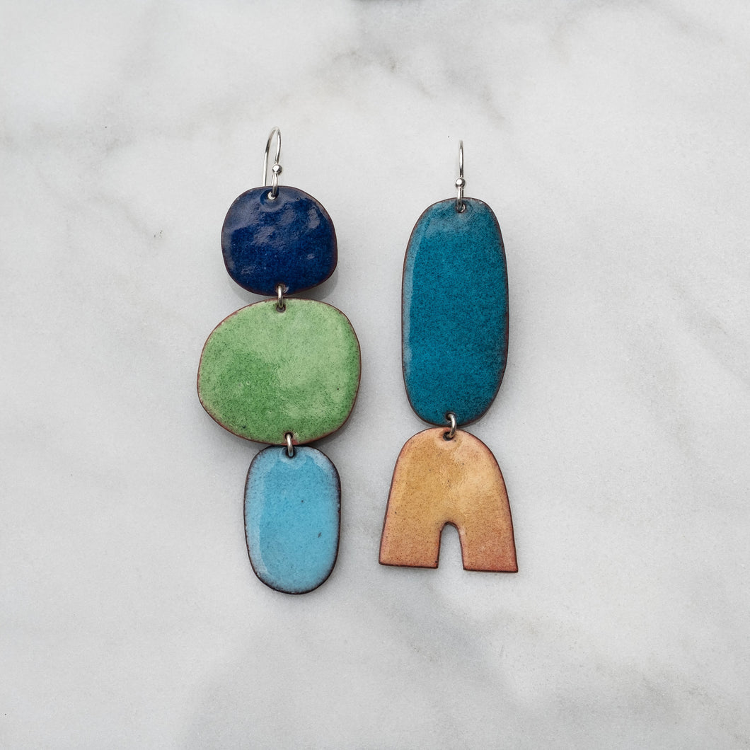 Enamel abstract earrings 2