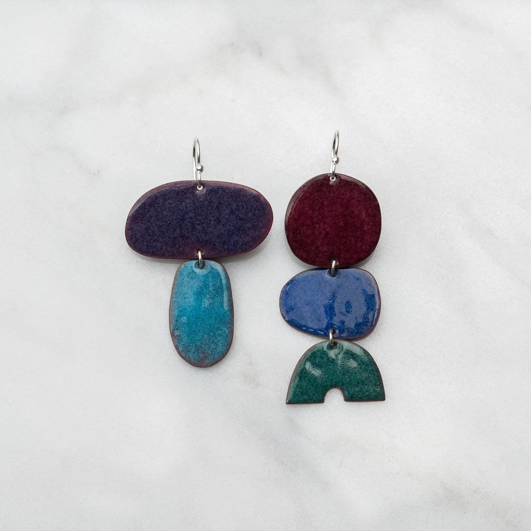 Enamel abstract earrings 3